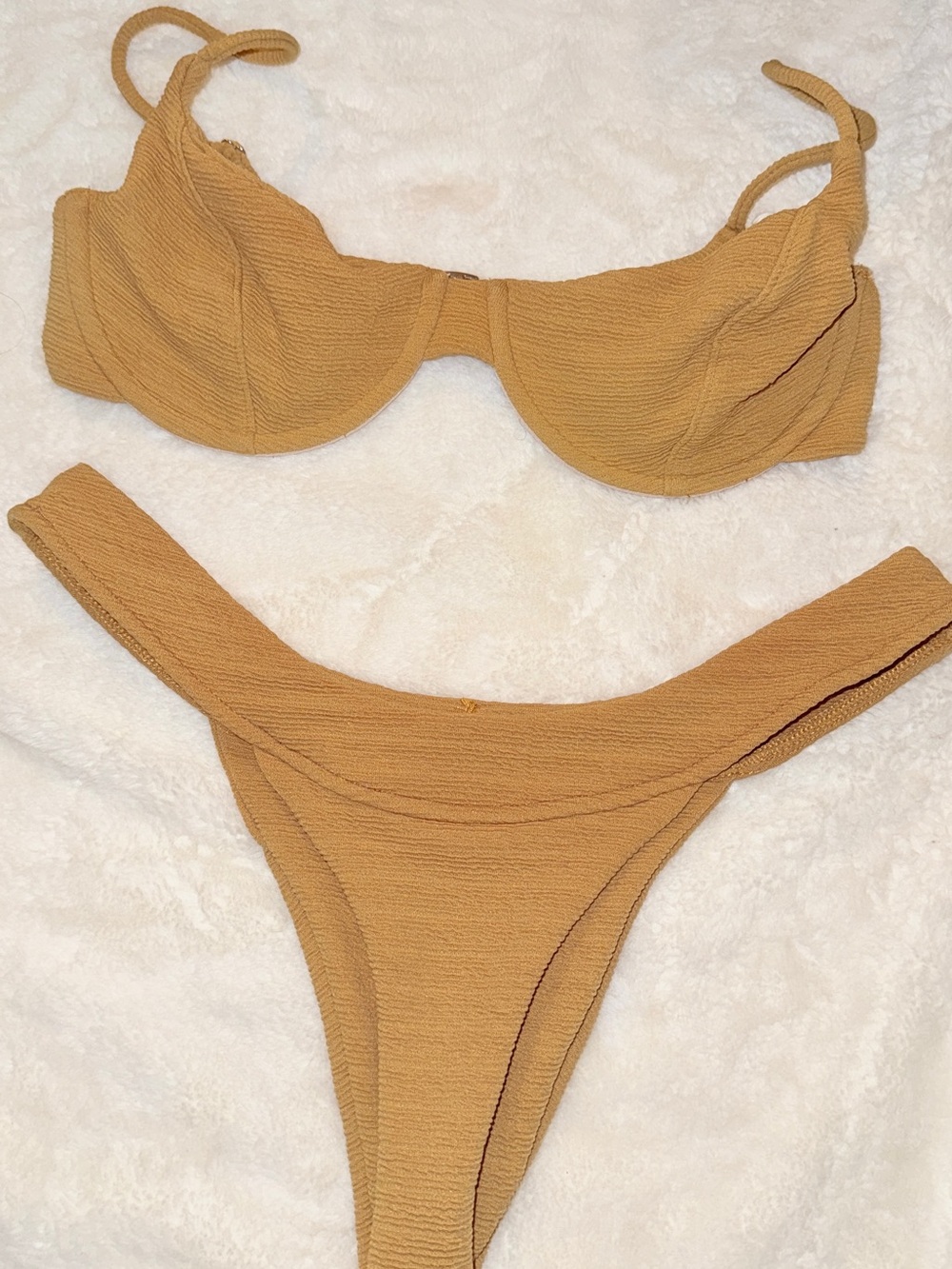REVOLVE Mustard Textured Underwire Bikini Set